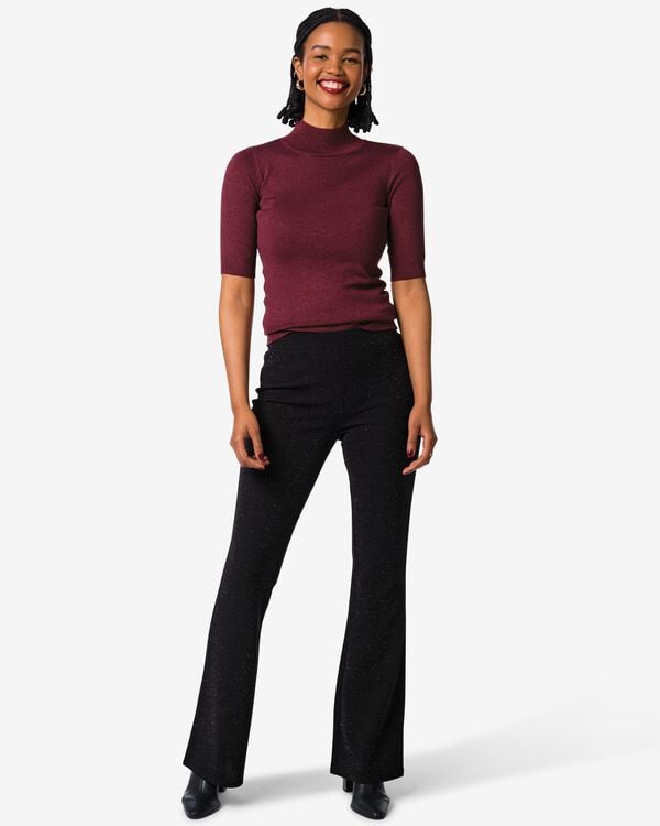 Damen-Schlaghose, Glitter schwarz schwarz - 36212580BLACK - HEMA