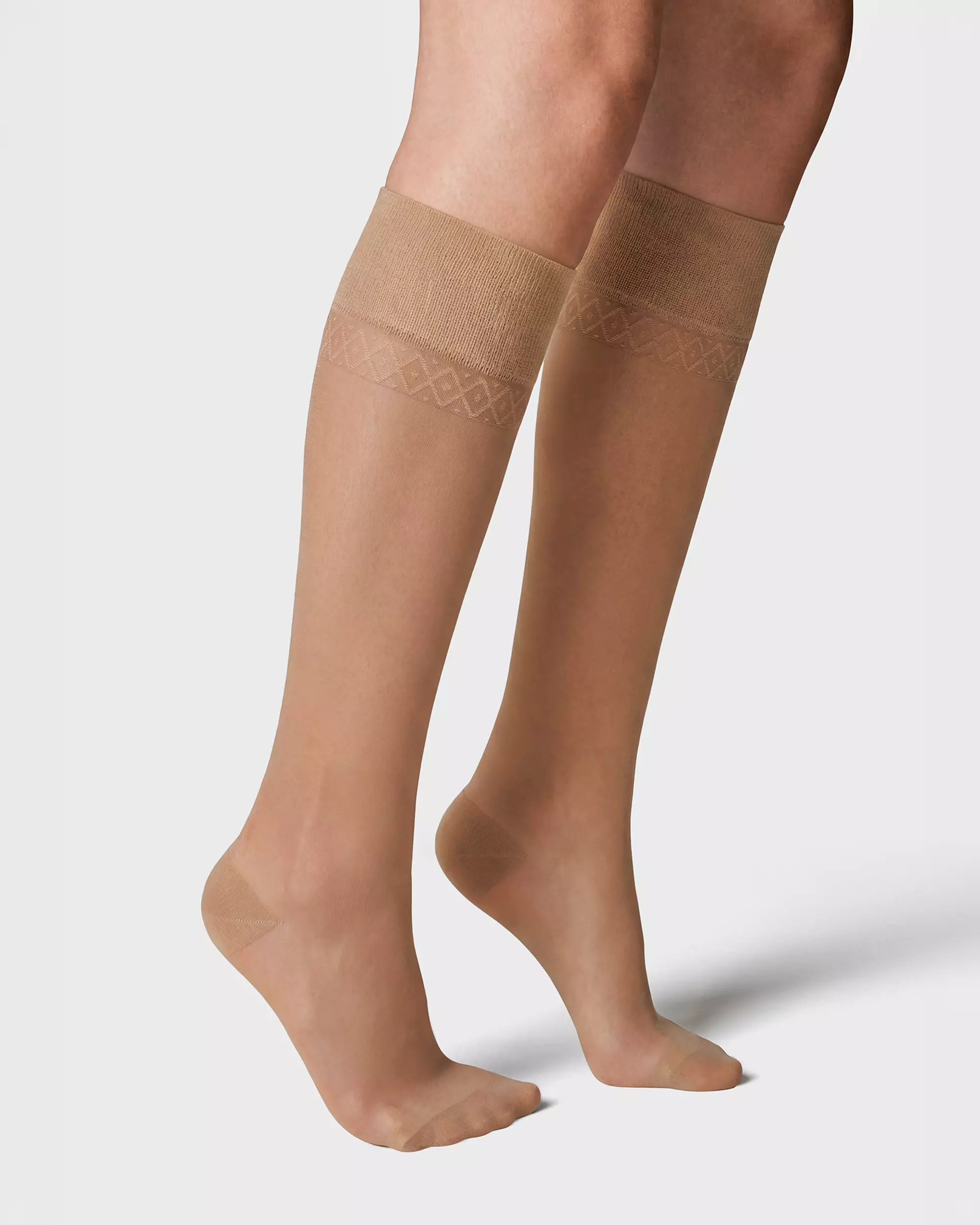chaussettes hautes à maintien léger 40 deniers brillants - 2 paires