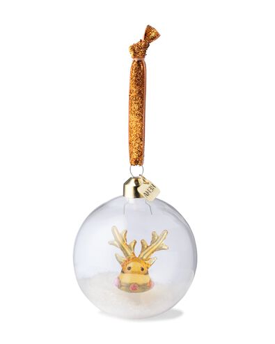 d&eacute;coration de No&euml;l &agrave; suspendre 8 cm verre renne - 25102150 - HEMA