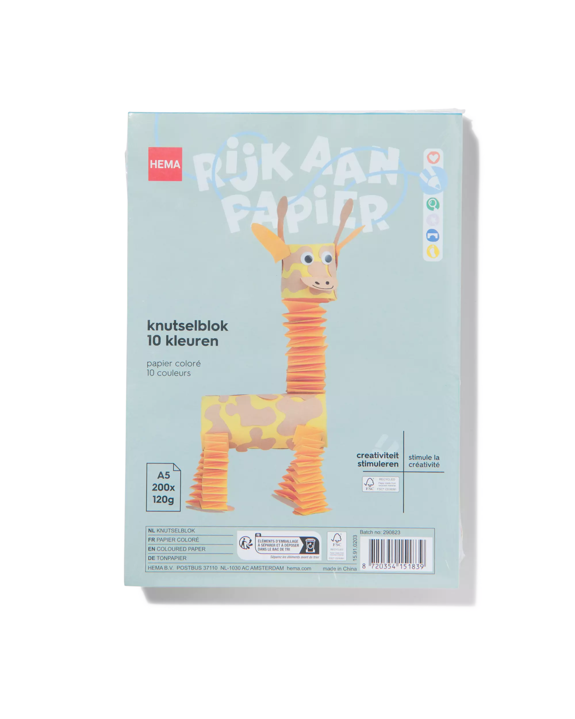 knutselblok A5 gekleurd