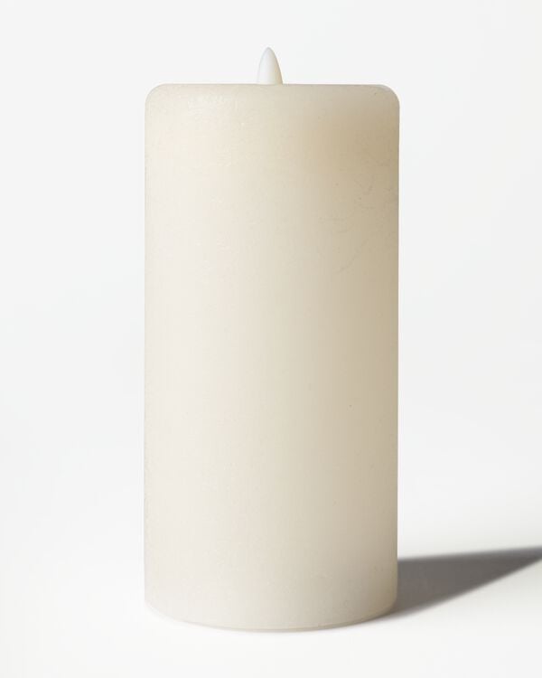 bougie pilier led ⌀7,5 x 15 cm rustique ivoire - 13550215 - HEMA