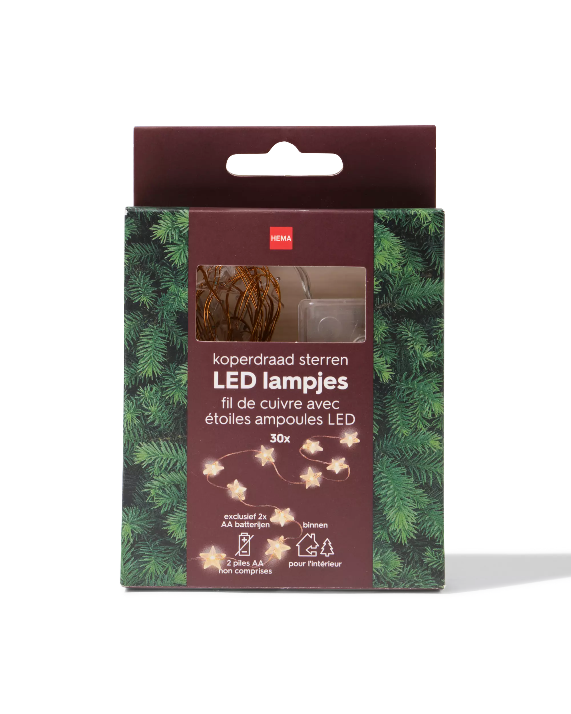 guirlande lumineuse 3 m avec 30 LED étoiles pour l'intérieur