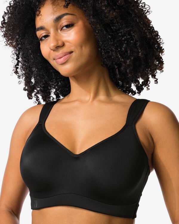 voorgevormde sportbh heavy support met beugel zwart zwart - 21700264BLACK - HEMA