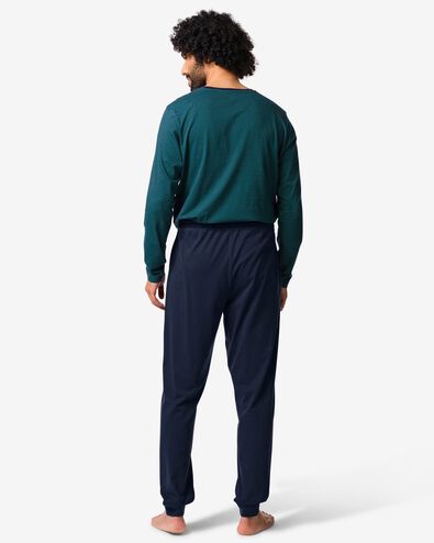 pyjama homme Jesse jersey rayures bleu fonc&eacute; - 23686660DARKBLUE - HEMA