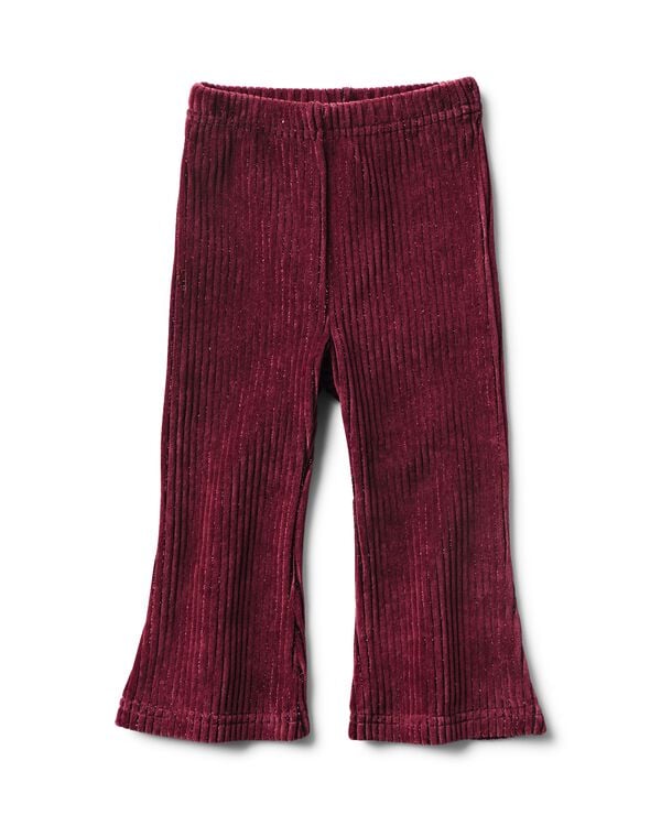 babylegging flared fit velours rib lurex aubergine aubergine - 33025880AUBERGINE - HEMA
