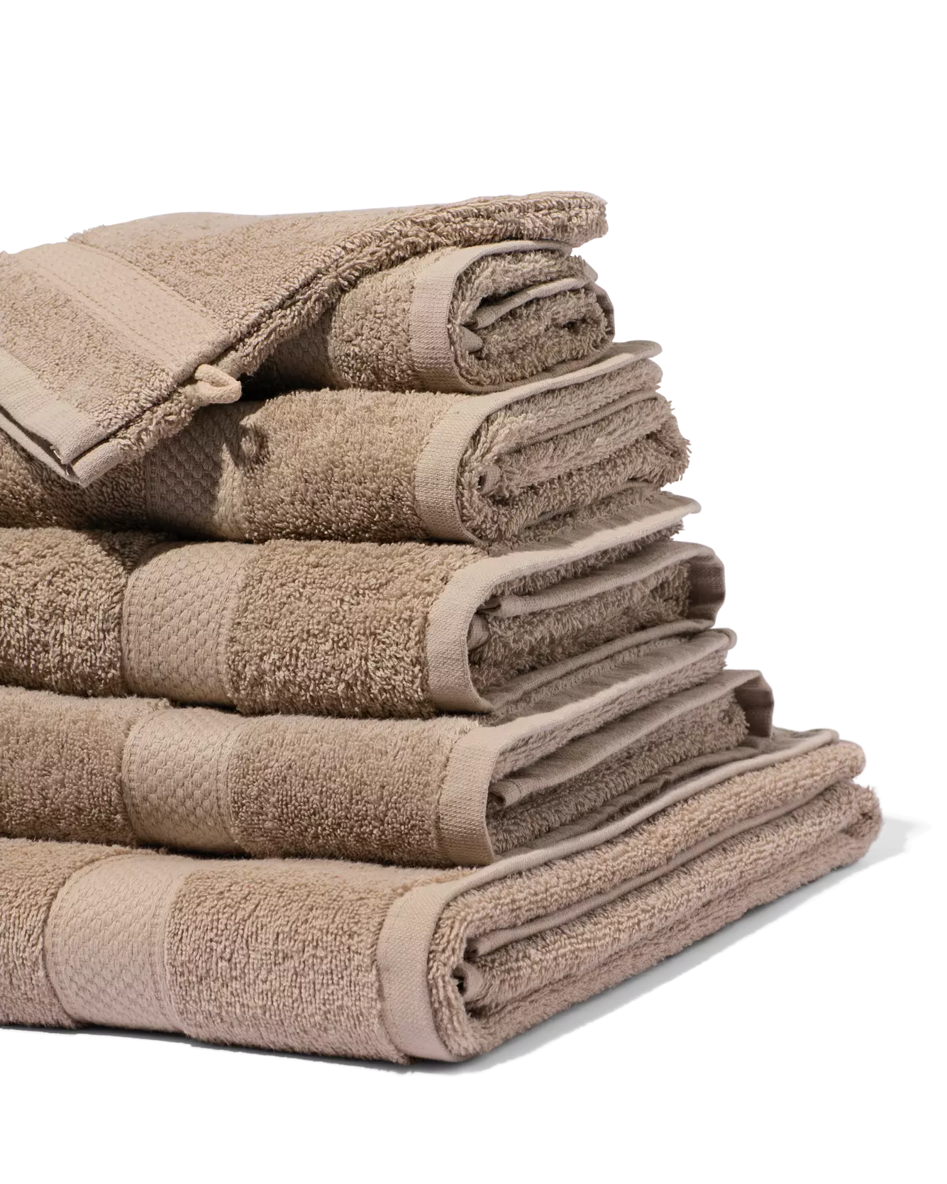 4 serviettes pour le visage 30x30 taupe - qualité épaisse