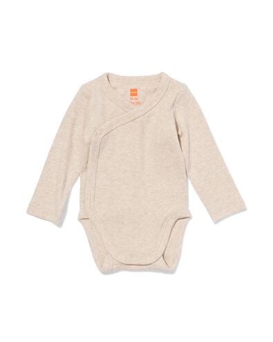 newborn meegroei overslag body rib  zand zand - 33430420SAND - HEMA