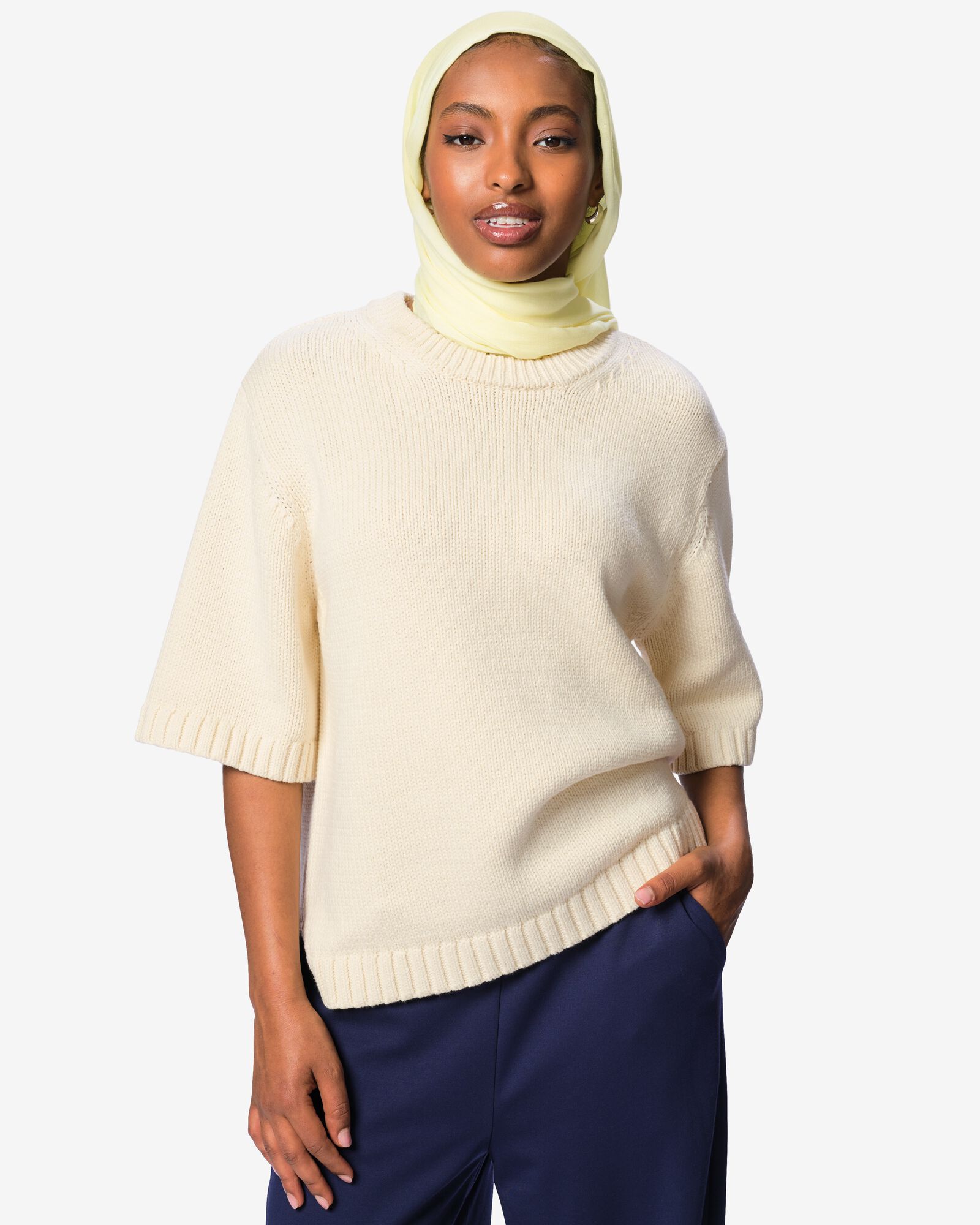 damestrui Nadine fijngebreid gebroken wit gebroken wit - 36213050OFFWHITE - HEMA