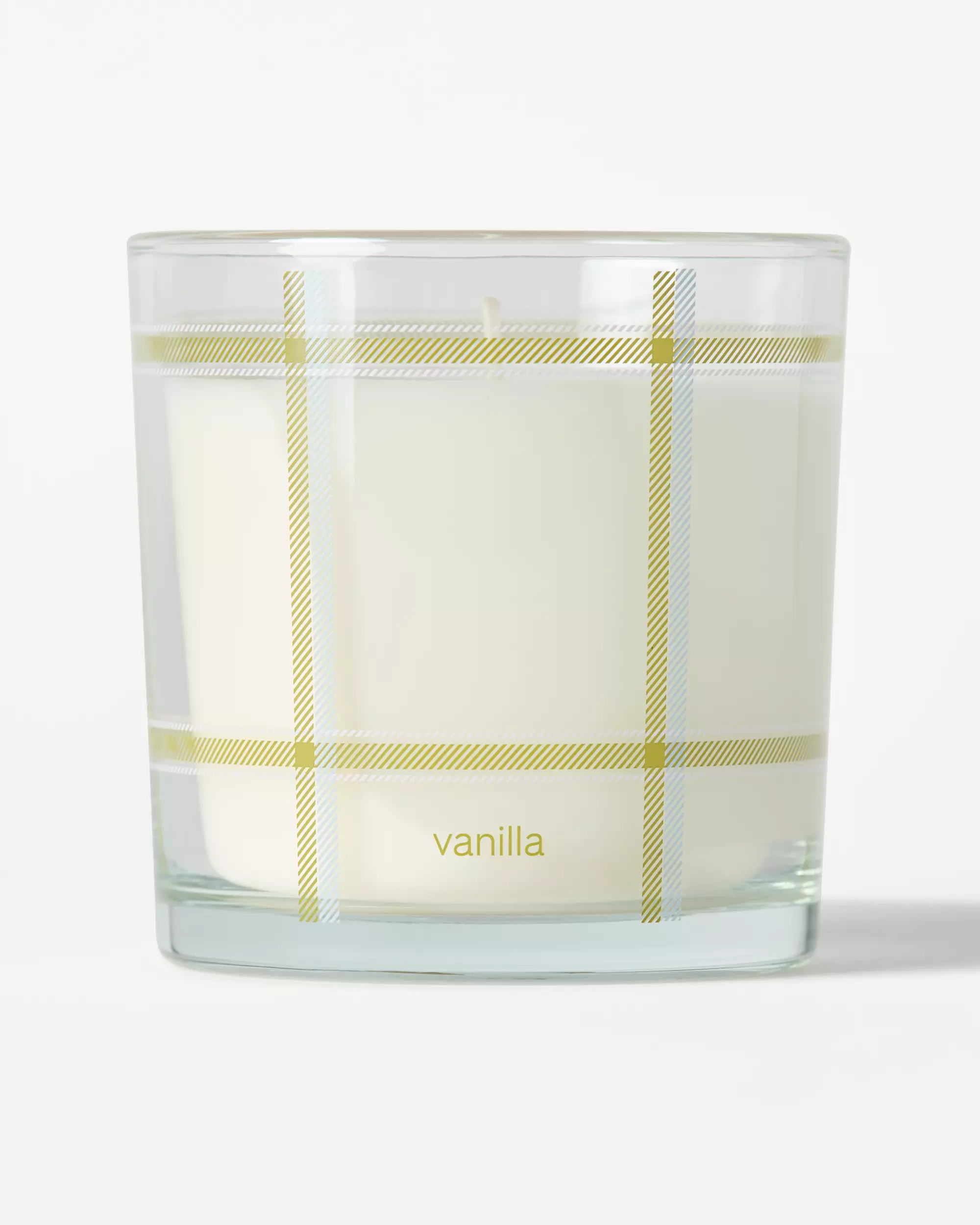 bougie parfumée ⌀10x10cm verre carreaux vanille
