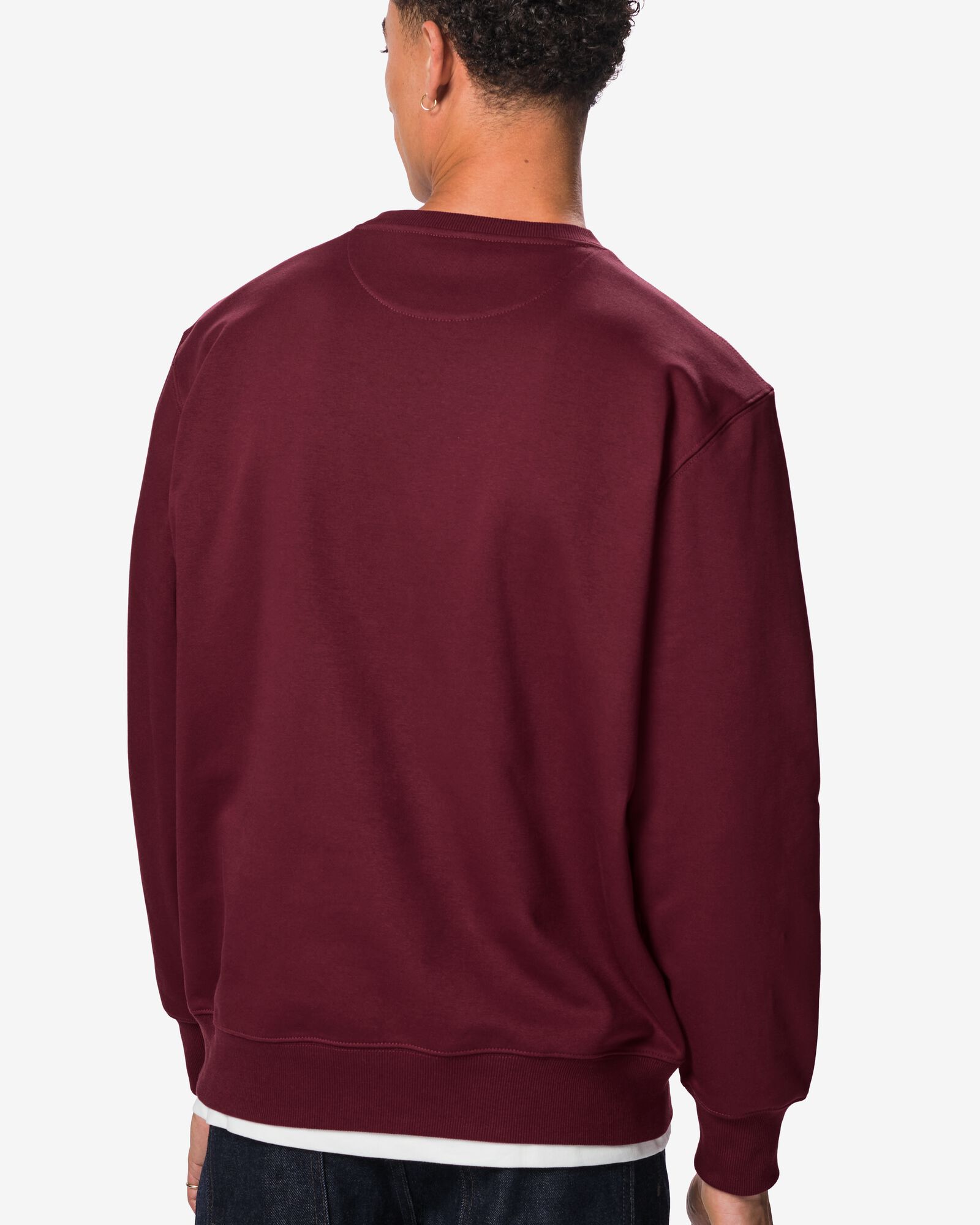 herentrui Daryl sweatstof donkerrood donkerrood - 2148180DARKRED - HEMA