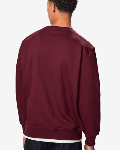 herentrui Daryl sweatstof donkerrood donkerrood - 2148180DARKRED - HEMA