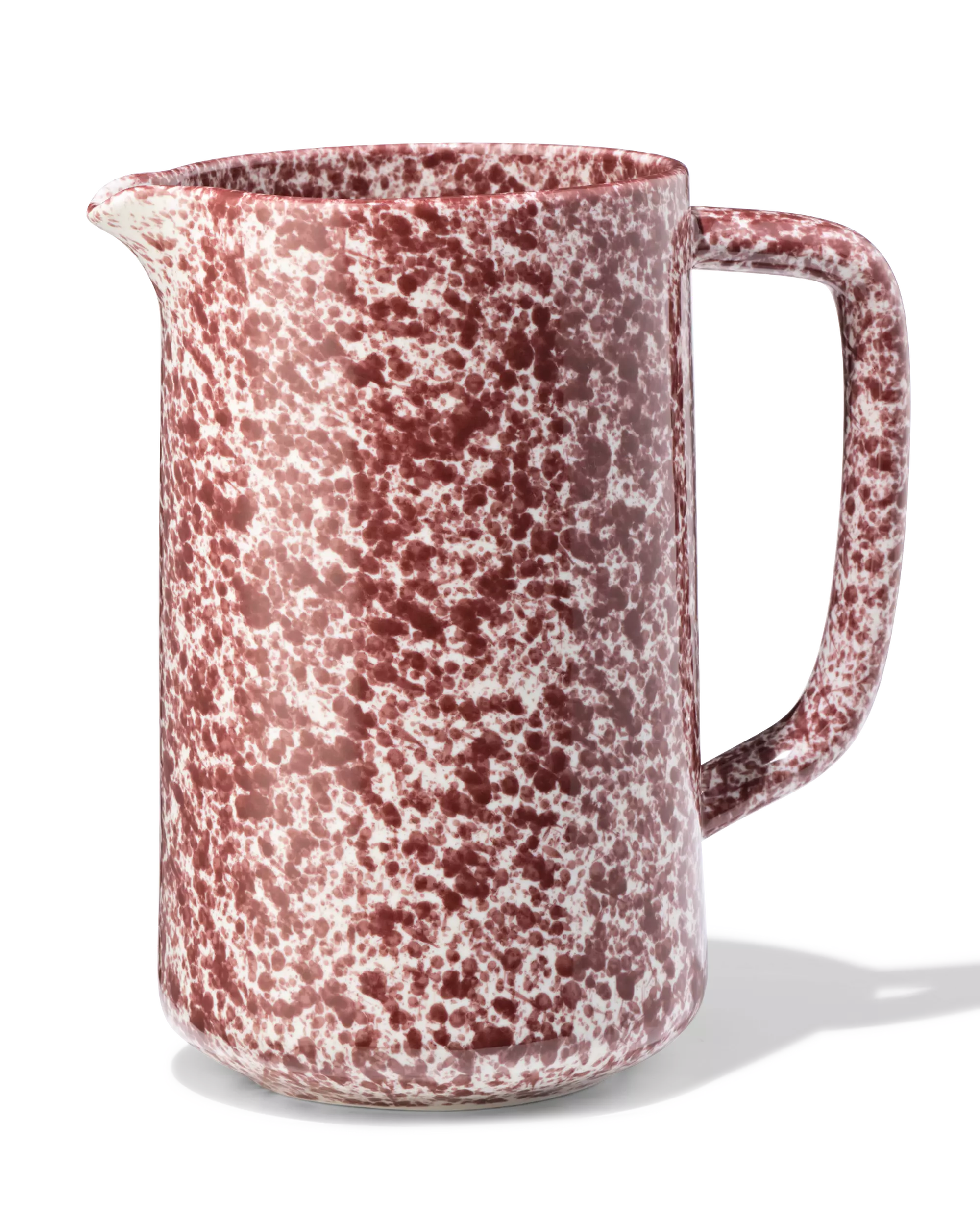 Karaffe 1,4 l, Steingut, gesprenkelt, rot