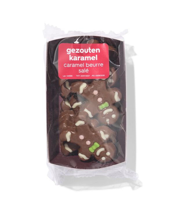 bonhomme en pain d'&eacute;pices chocolat au lait caramel sel de mer 150 g - 24522207 - HEMA