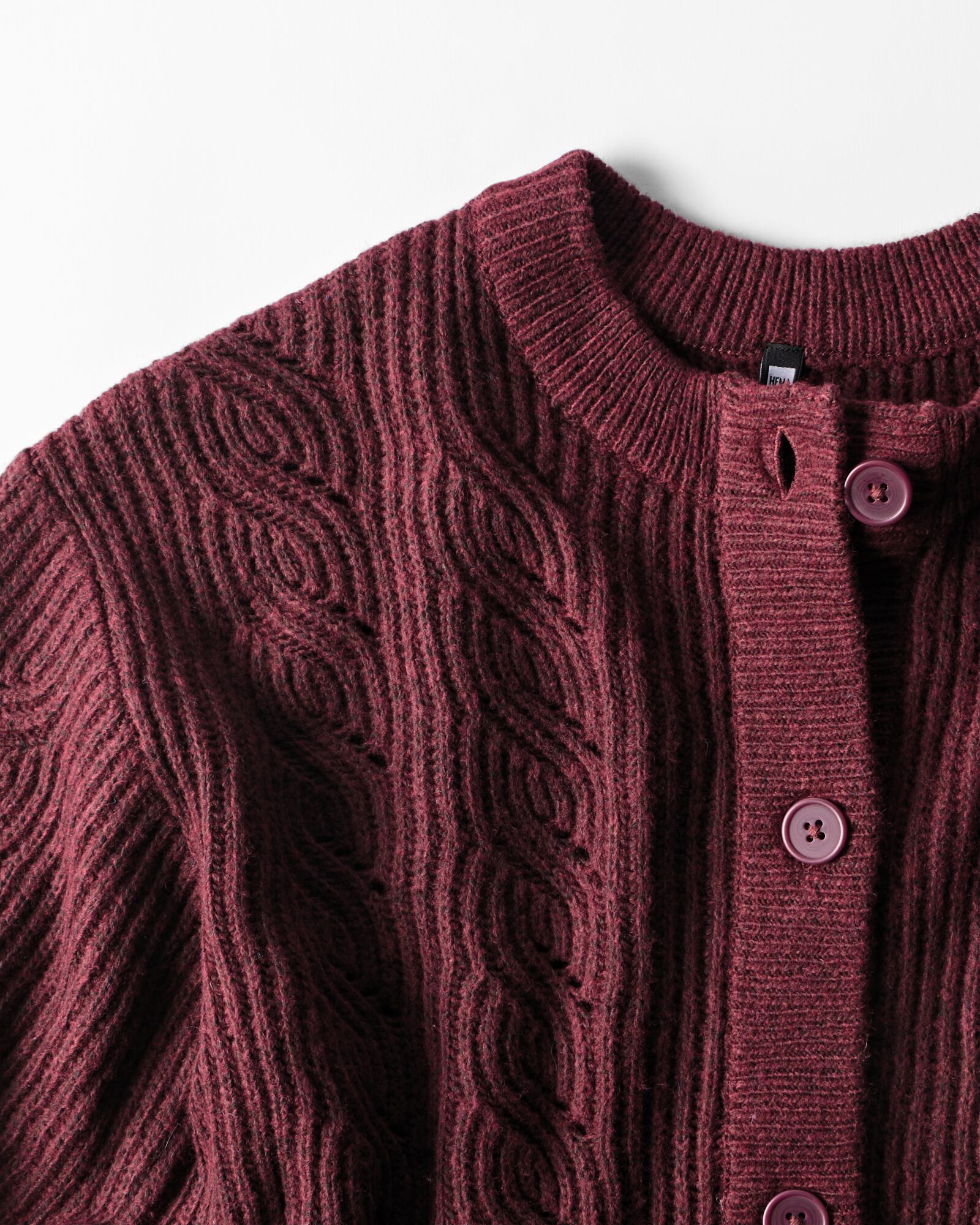 damesvest Fyra kabel  bordeauxrood bordeauxrood - 36214910BURGUNDYRED - HEMA