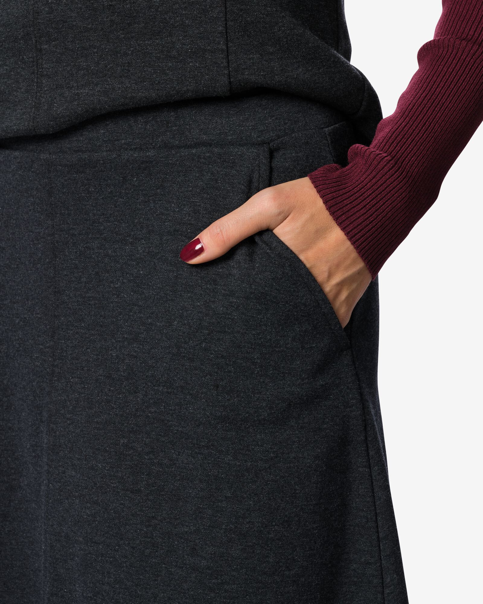 jupe femme Otis coupe trap&egrave;ze jersey anthracite anthracite - 36214920ANTHRACITE - HEMA