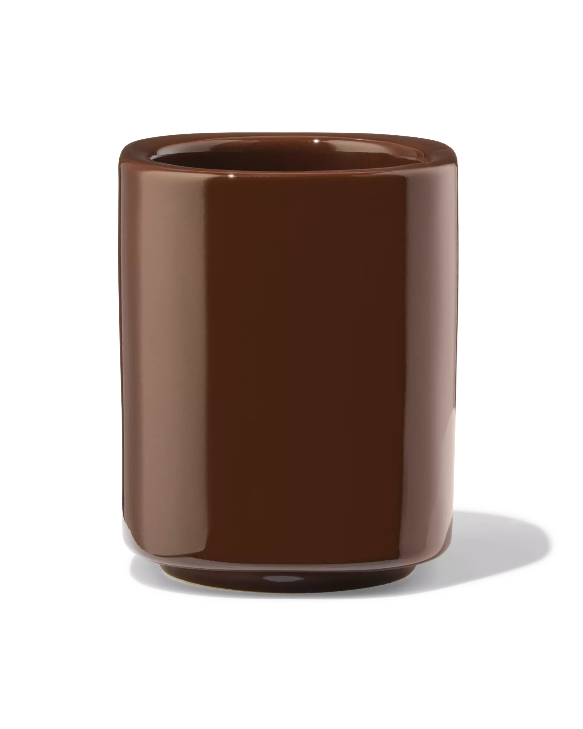 beker tandenborstelhouder keramiek bruin