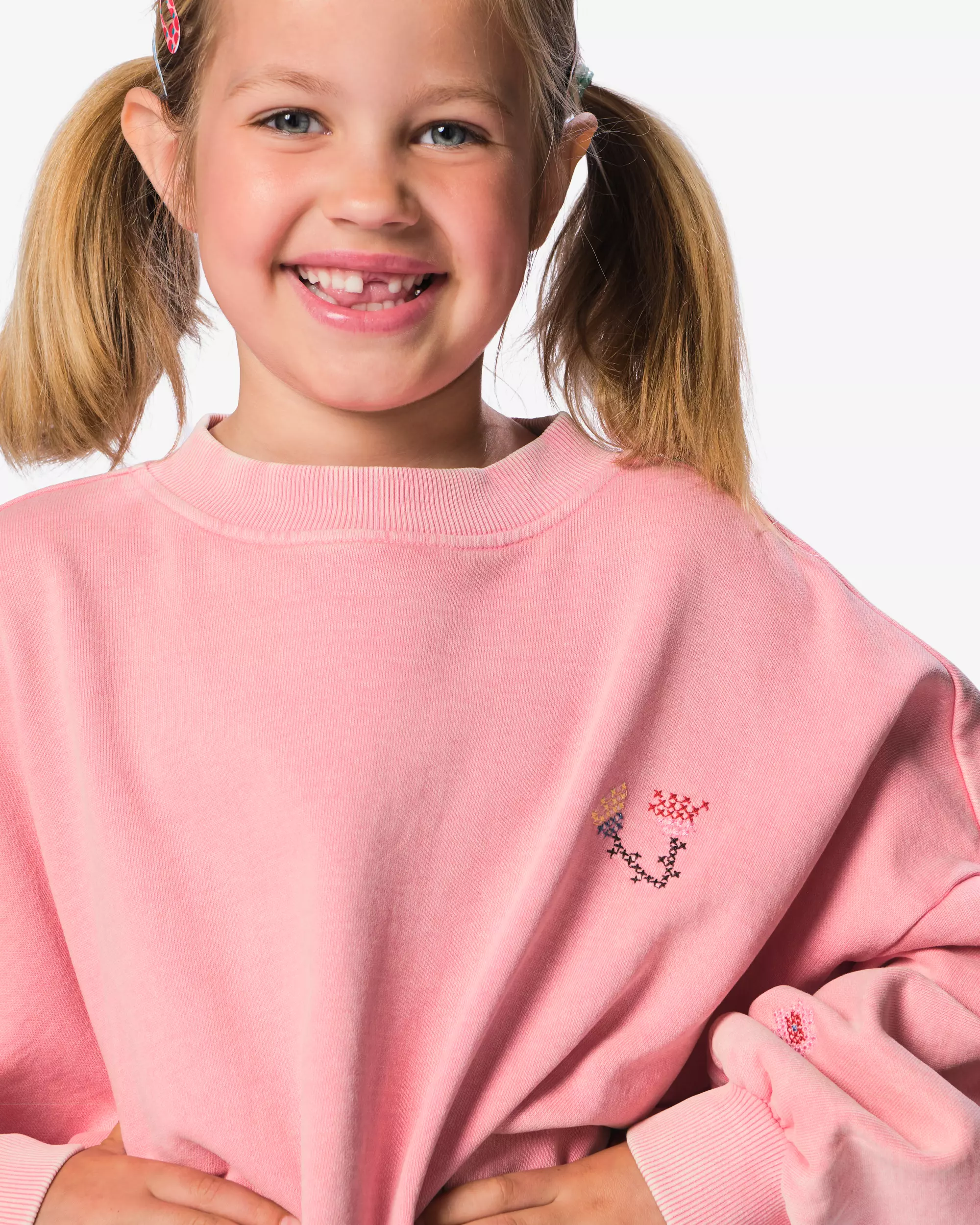 pull enfant tissu sweat fleurs