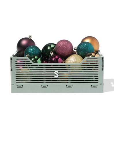 caisse pliante lettres recycl&eacute;e S vert menthe vert menthe S  20 x 30 x 11,5 - 39811073 - HEMA
