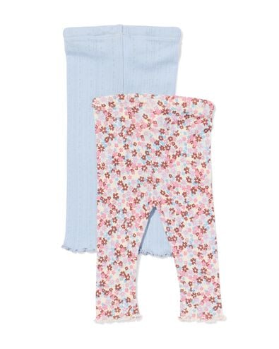 leggings b&eacute;b&eacute; moulants ajour&eacute;s fleurs - lot de 2 bleu bleu - 33017380BLUE - HEMA