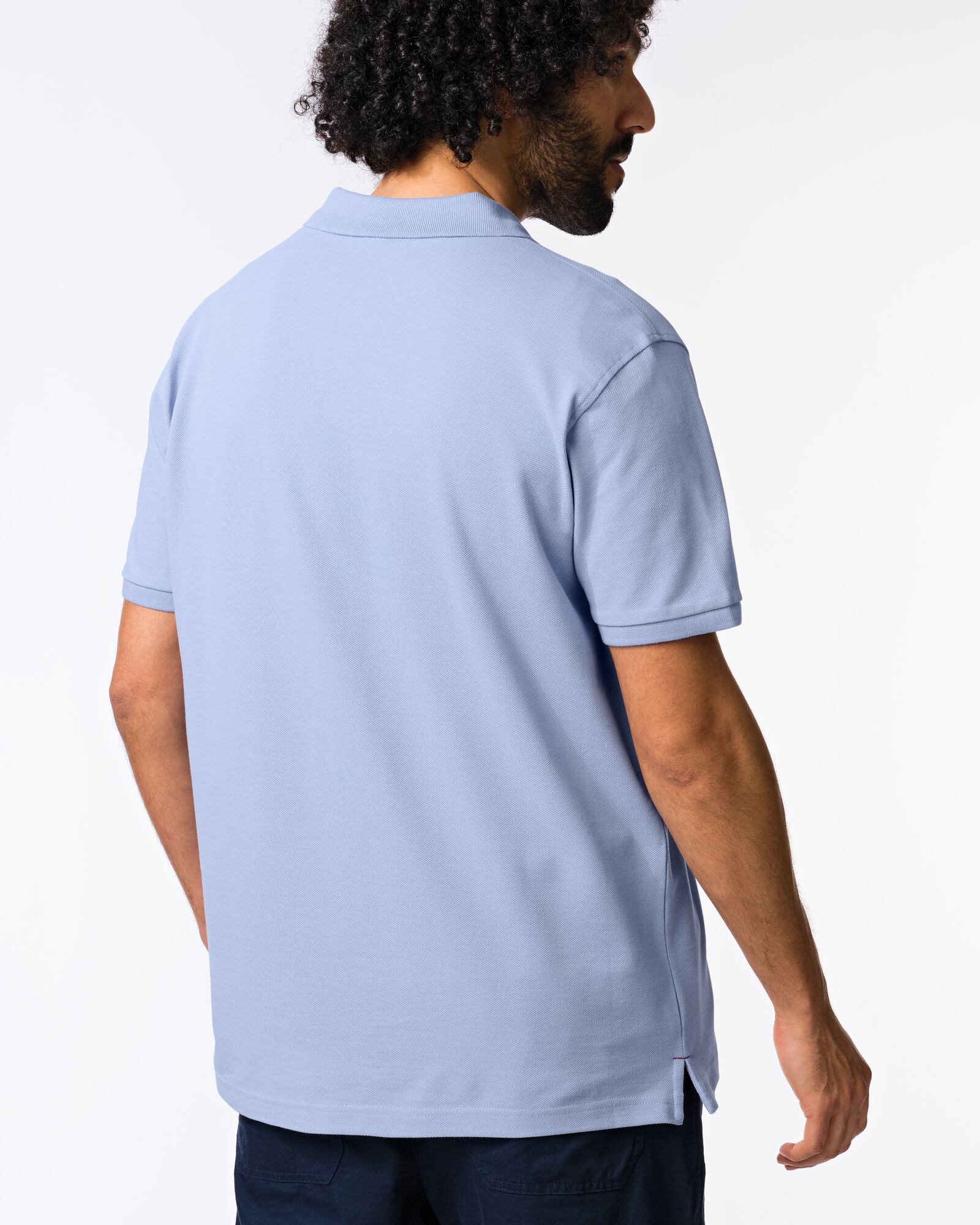 polo homme Denton coupe classique piqu&eacute; bleu clair bleu clair - 2140870LIGHTBLUE - HEMA