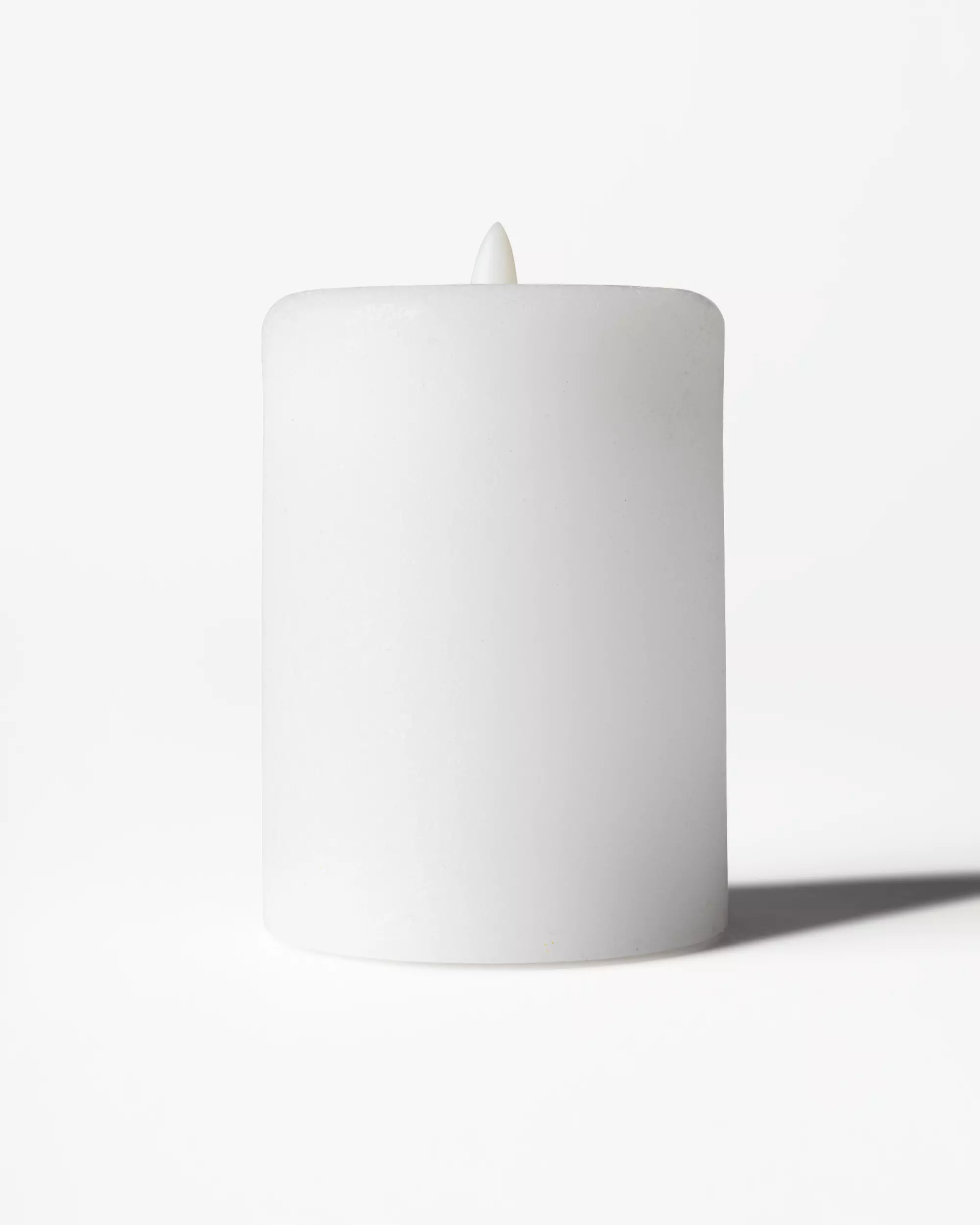 bougie cylindrique LED ⌀7,5 x 10 cm rustique blanc