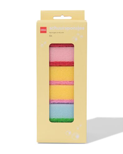 schuurspons 8x8cm - 6 stuks - 20500210 - HEMA