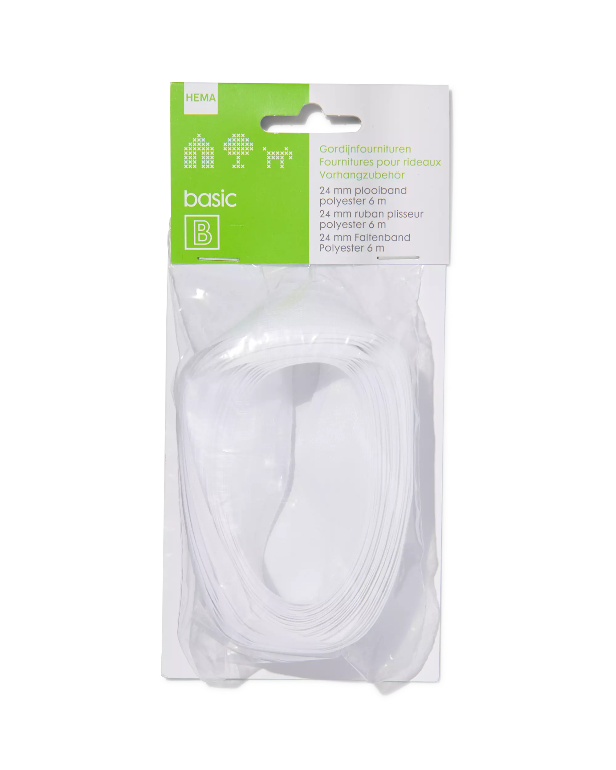 ruban fronceur rideaux 24mm 6m blanc