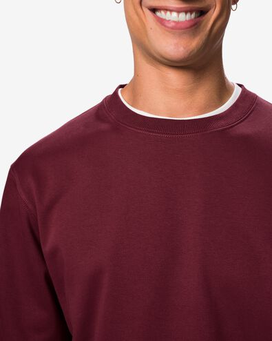 herentrui Daryl sweatstof donkerrood donkerrood - 2148180DARKRED - HEMA