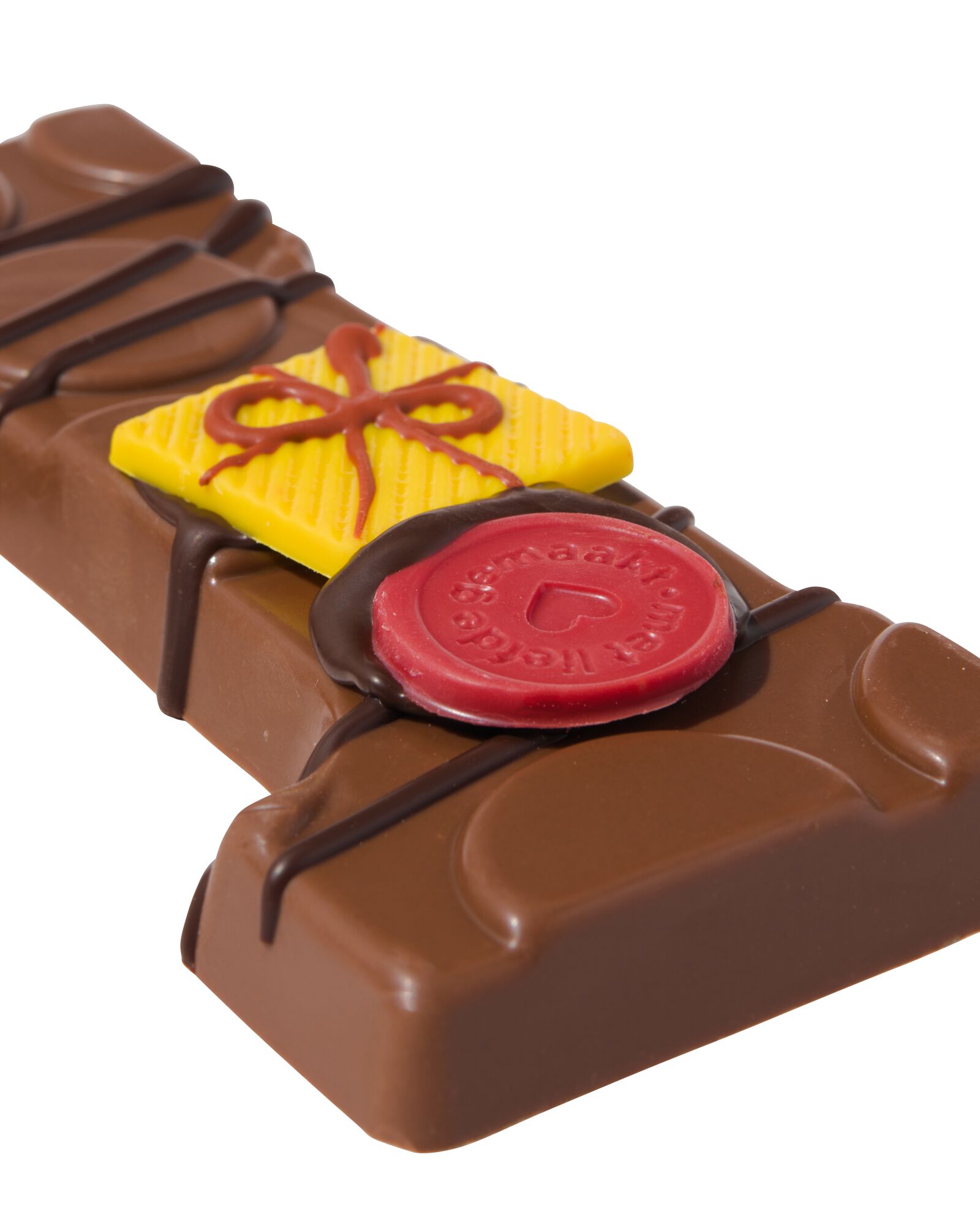 Lettre en chocolat d&eacute;cor&eacute;e &agrave; la main lait L 180g L lait - 24427412 - HEMA