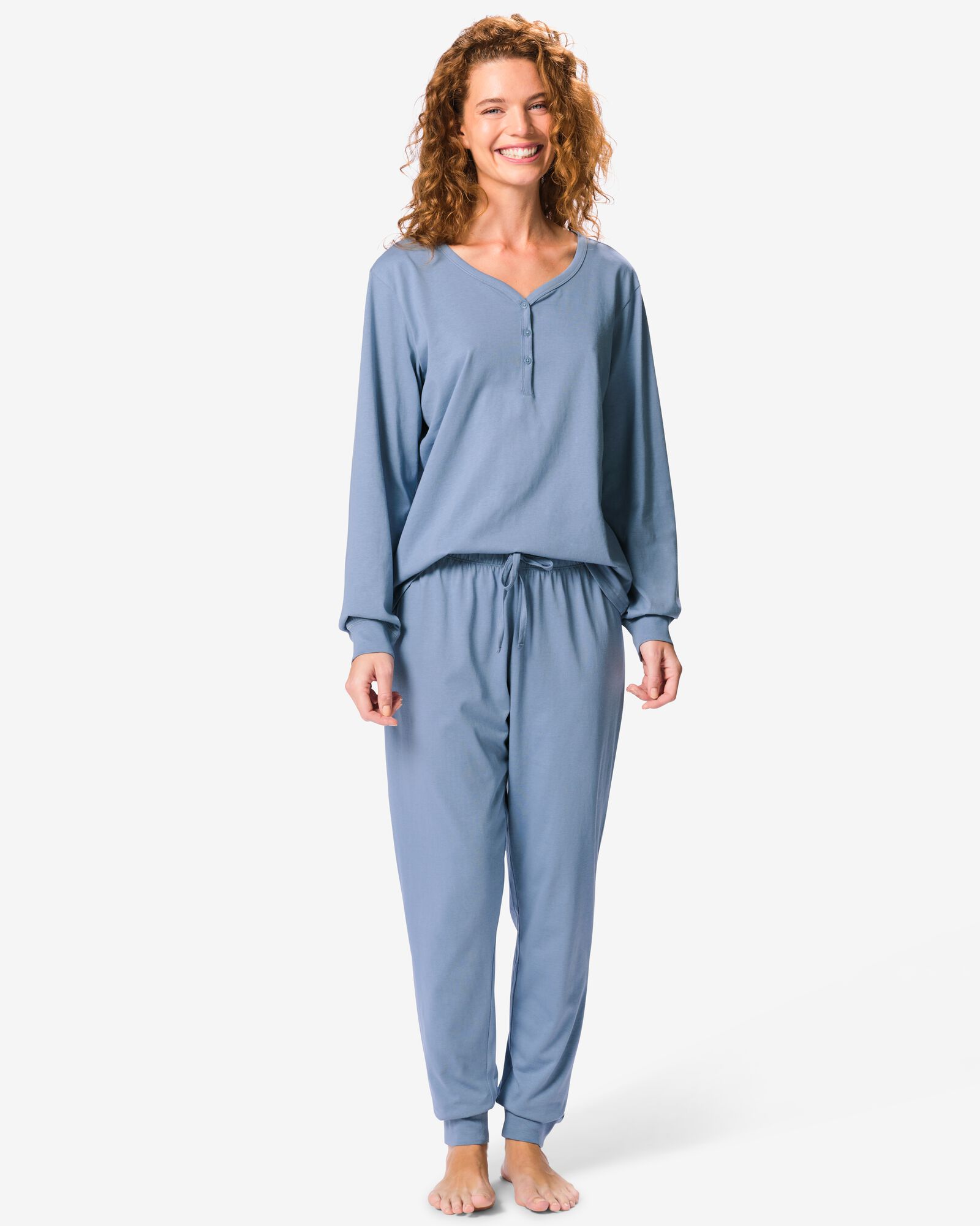 pyjama femme coton bleu bleu - 23401900BLUE - HEMA