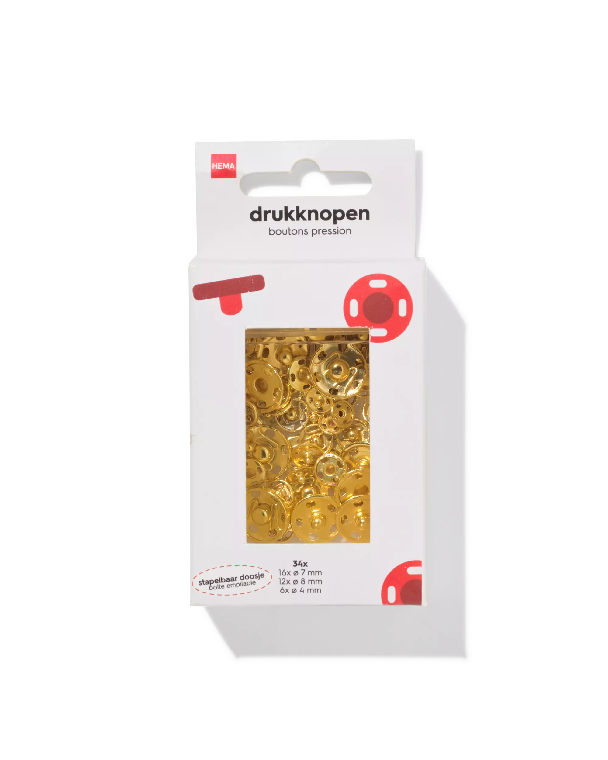 drukknopen nikkelvrij  goud - 34 stuks