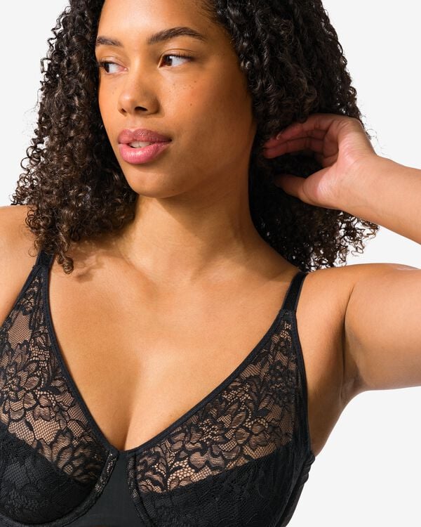 soutien-gorge dentelle non pr&eacute;form&eacute; avec armatures  noir - 21805850BLACK - HEMA