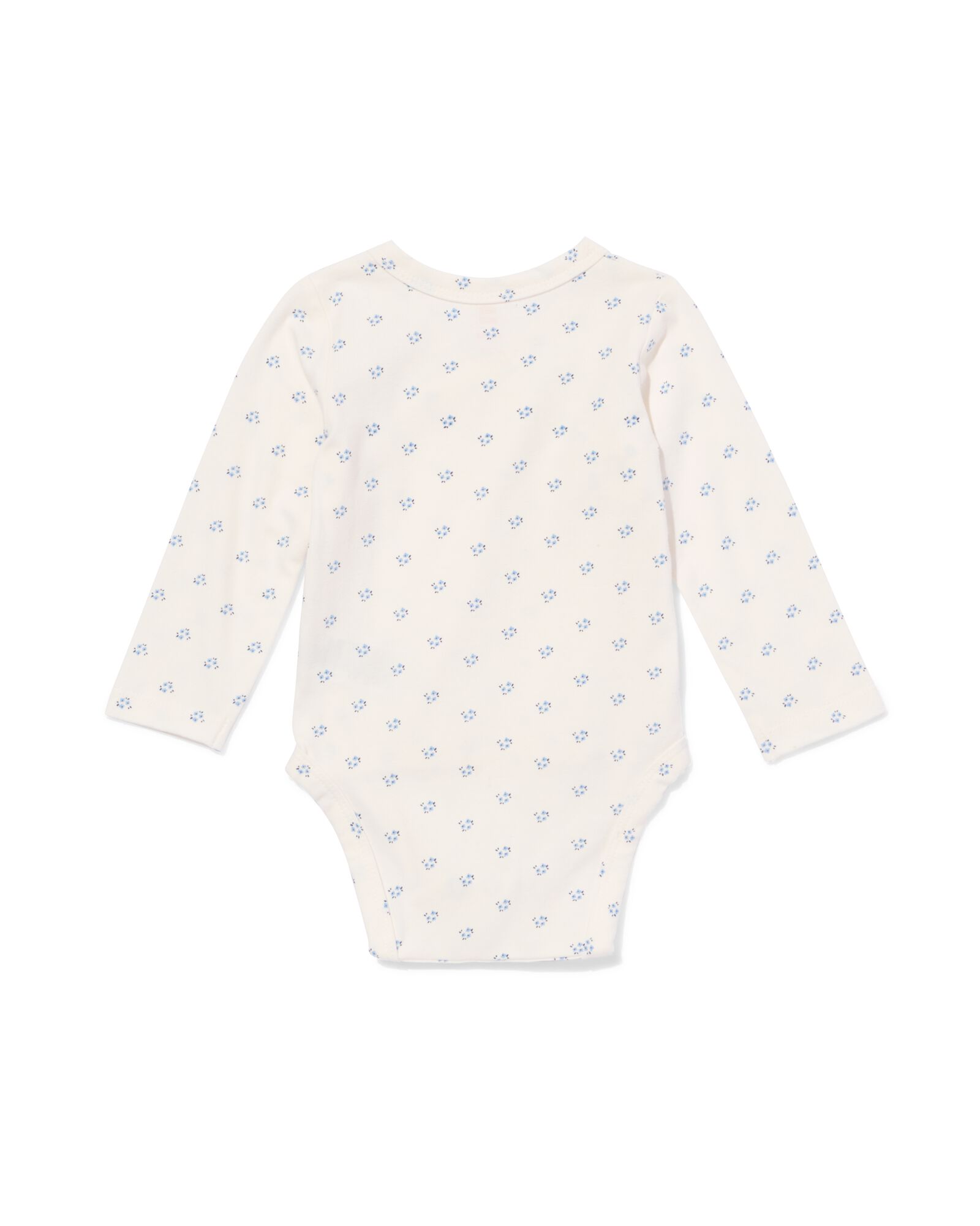 baby meegroei overslagbody rib bloemen ecru ecru - 33461420ECRU - HEMA