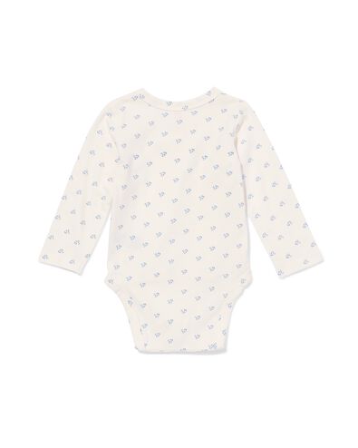 baby meegroei overslagbody rib bloemen ecru ecru - 33461420ECRU - HEMA