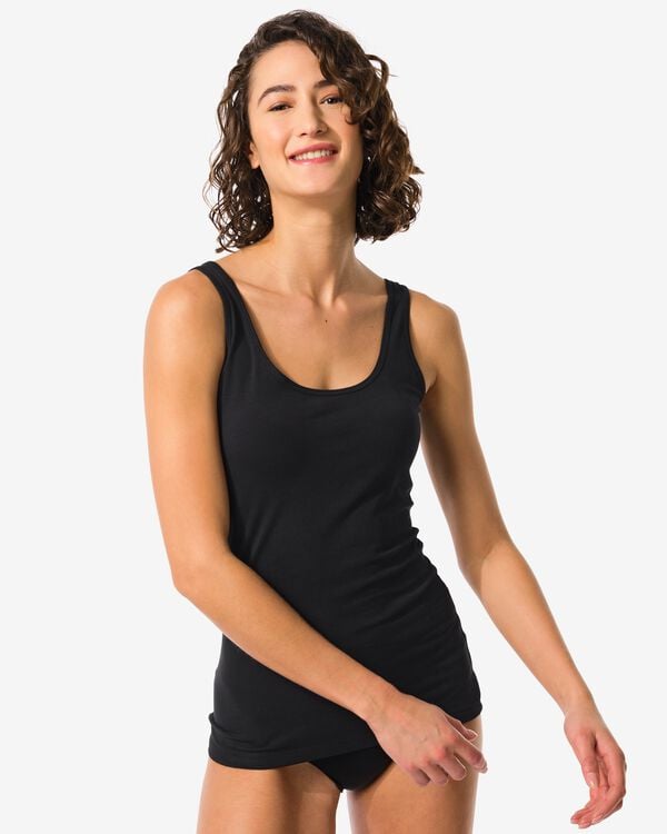 Damenhemd aus Baumwolle schwarz schwarz - 19681000BLACK - HEMA