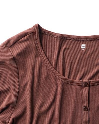 pyjama femme modal c&ocirc;tel&eacute; marron marron - 23401143BROWN - HEMA