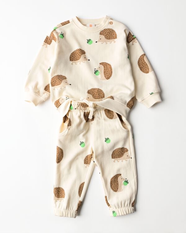 Baby-Bekleidungsset, Sweatstoff, Igel ecru ecru - 33109080ECRU - HEMA