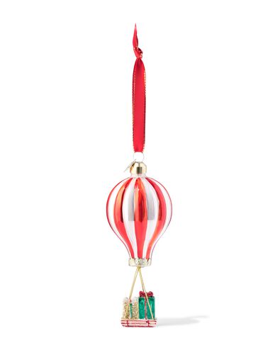 kersthanger 8cm glas luchtballon met slee - 25102023 - HEMA