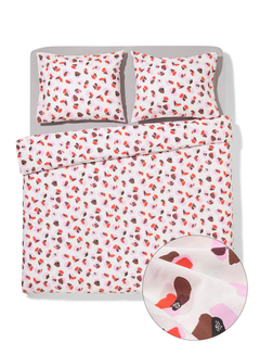 housse de couette 200x200/220 coton fleurs