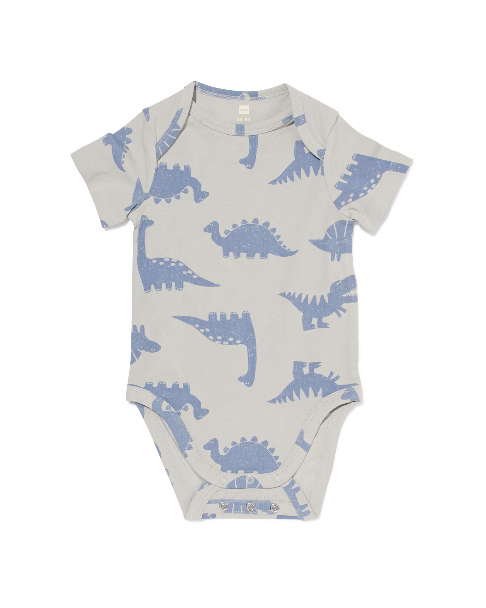 baby meegroeibody dino blauw blauw - 33303060BLUE - HEMA