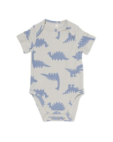 baby meegroeibody dino blauw blauw - 33303060BLUE - HEMA