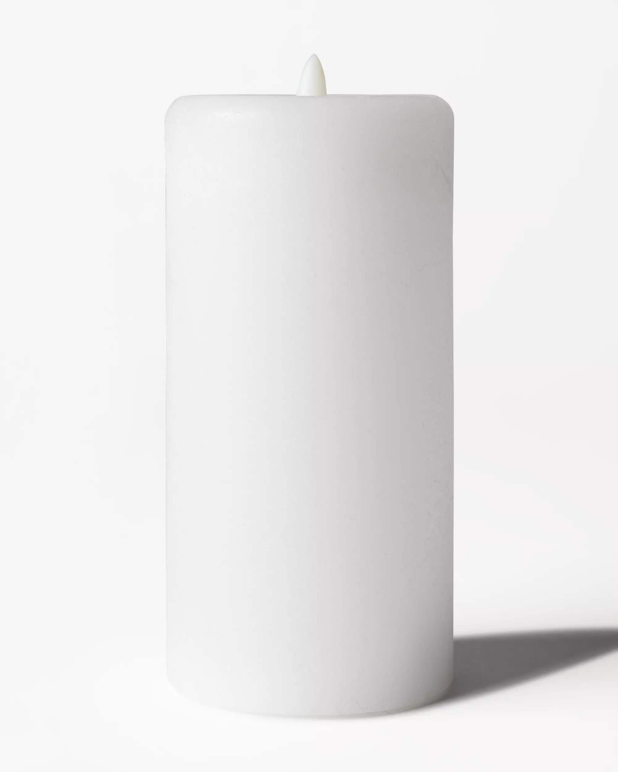 bougie cylindrique LED ⌀7,5 x 15 cm rustique blanc