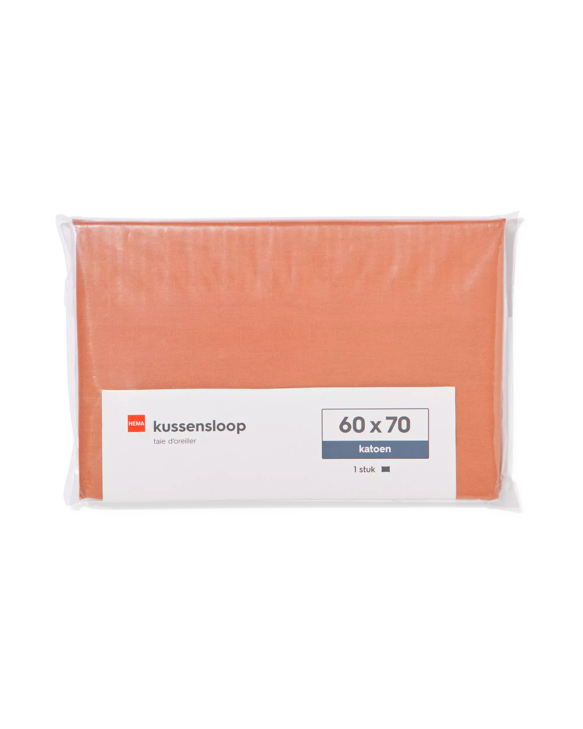 taie d'oreiller 60x70cm coton doux orange rouge