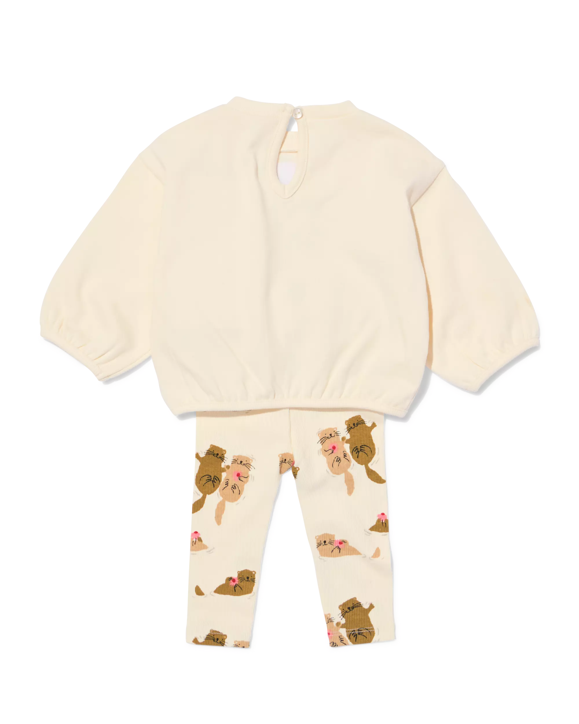 ensemble bébé tissu molleton loutres