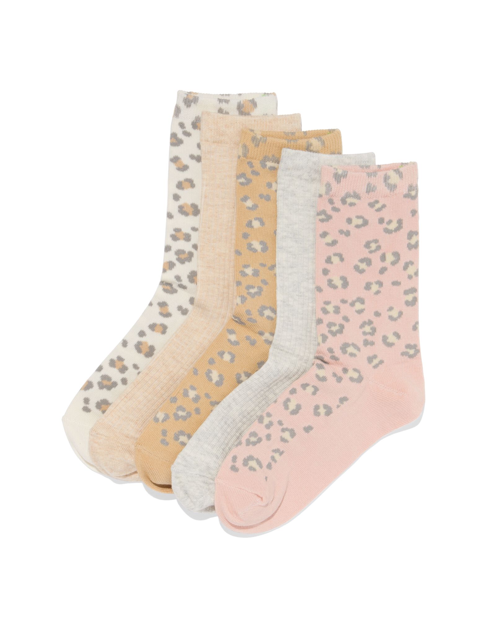 chaussettes femme panth&egrave;res - 5 paires beige - 4280810BEIGE - HEMA