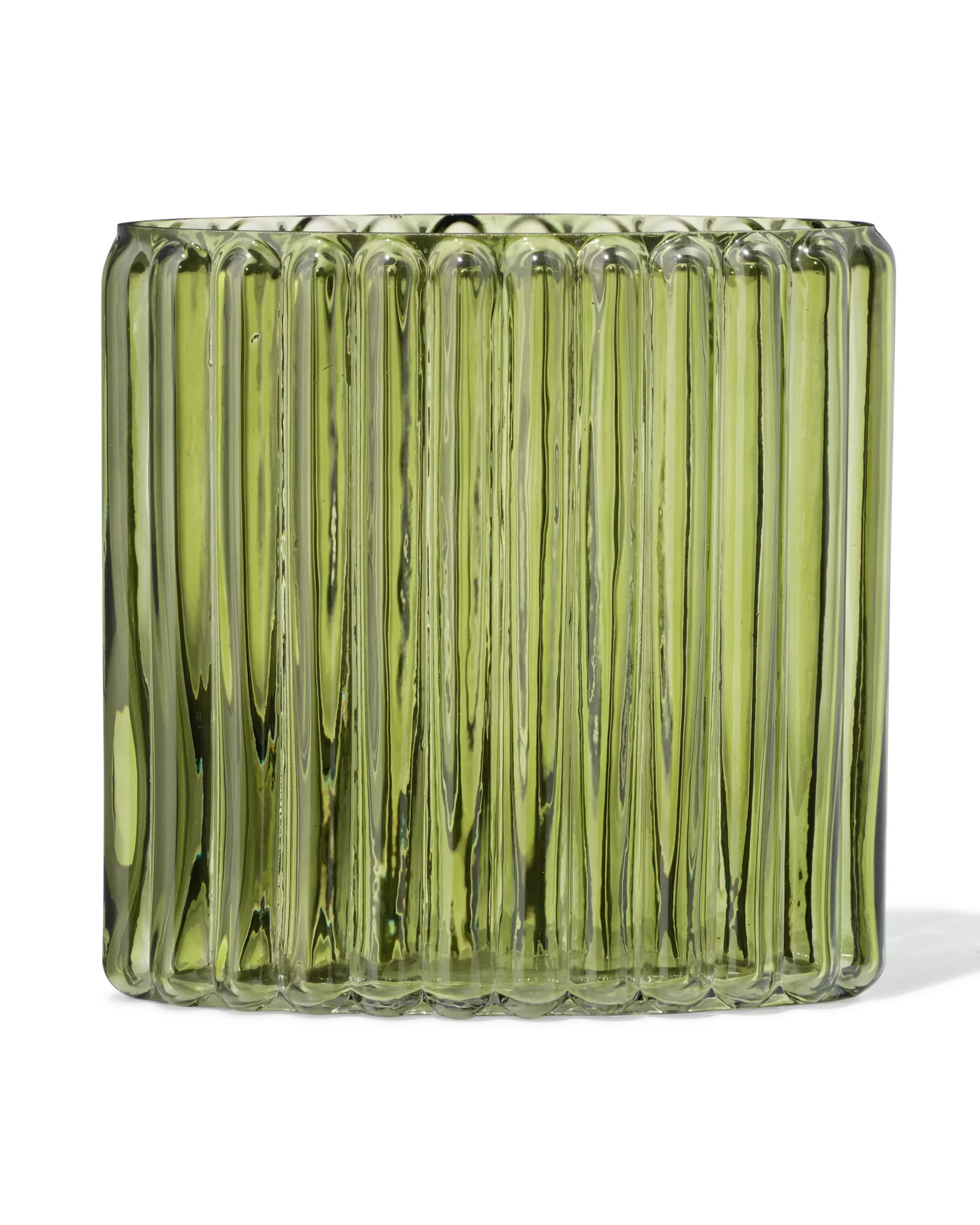 vase ⌀8x20cm verre ovale vert