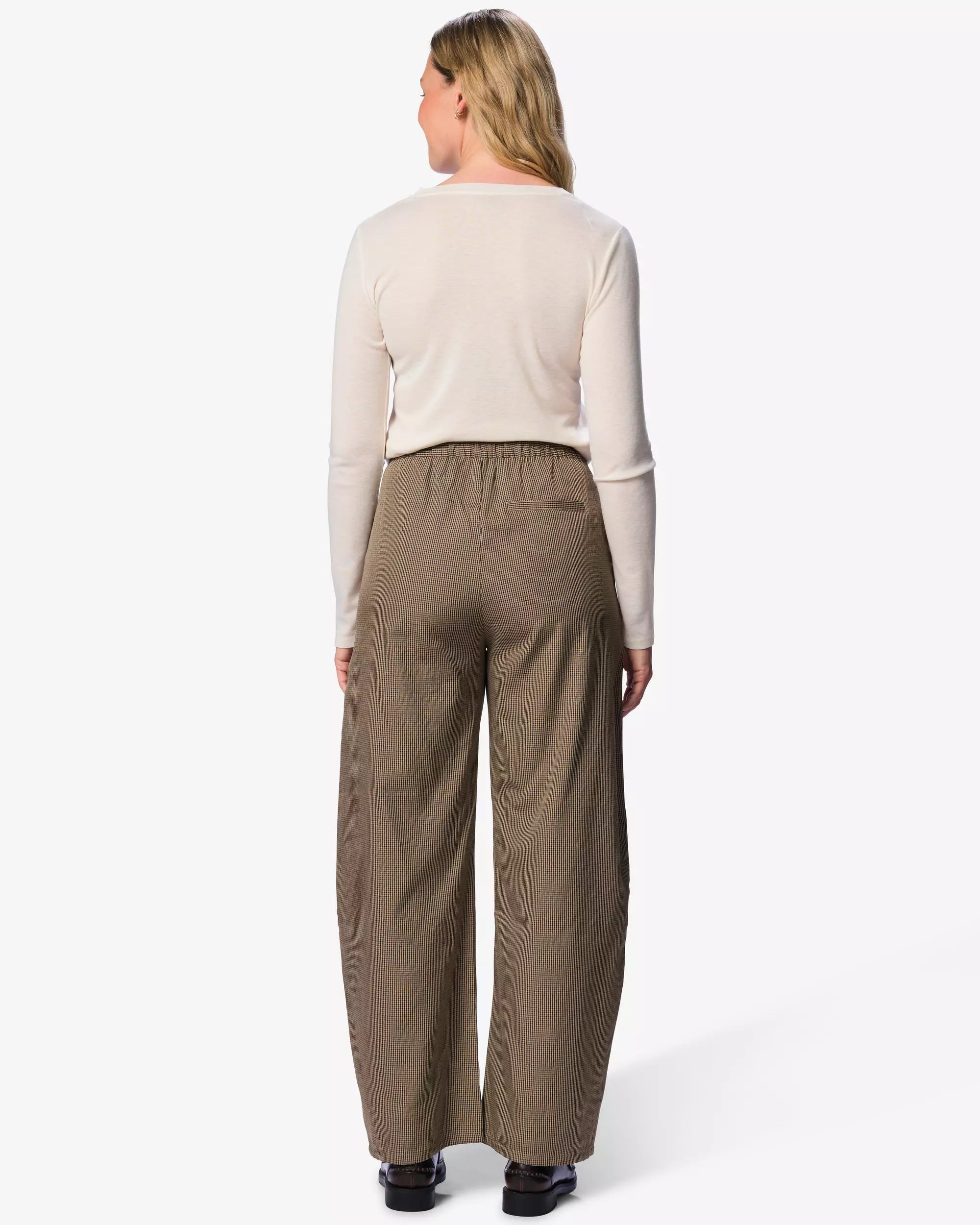 pantalon femme coupe classique carreaux polyester recyclé
