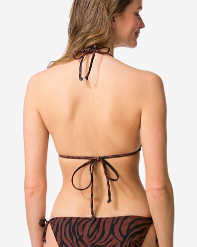 haut de bikini femme r&eacute;versible Juul triangle blocs z&egrave;bre chocolat - 22360490CHOCOLATEBROWN - HEMA