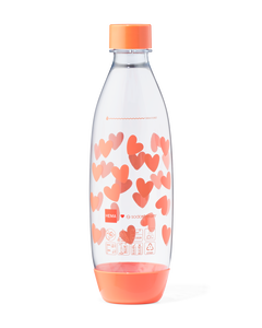 bouteille plastique SodaStream 1L cœurs corail