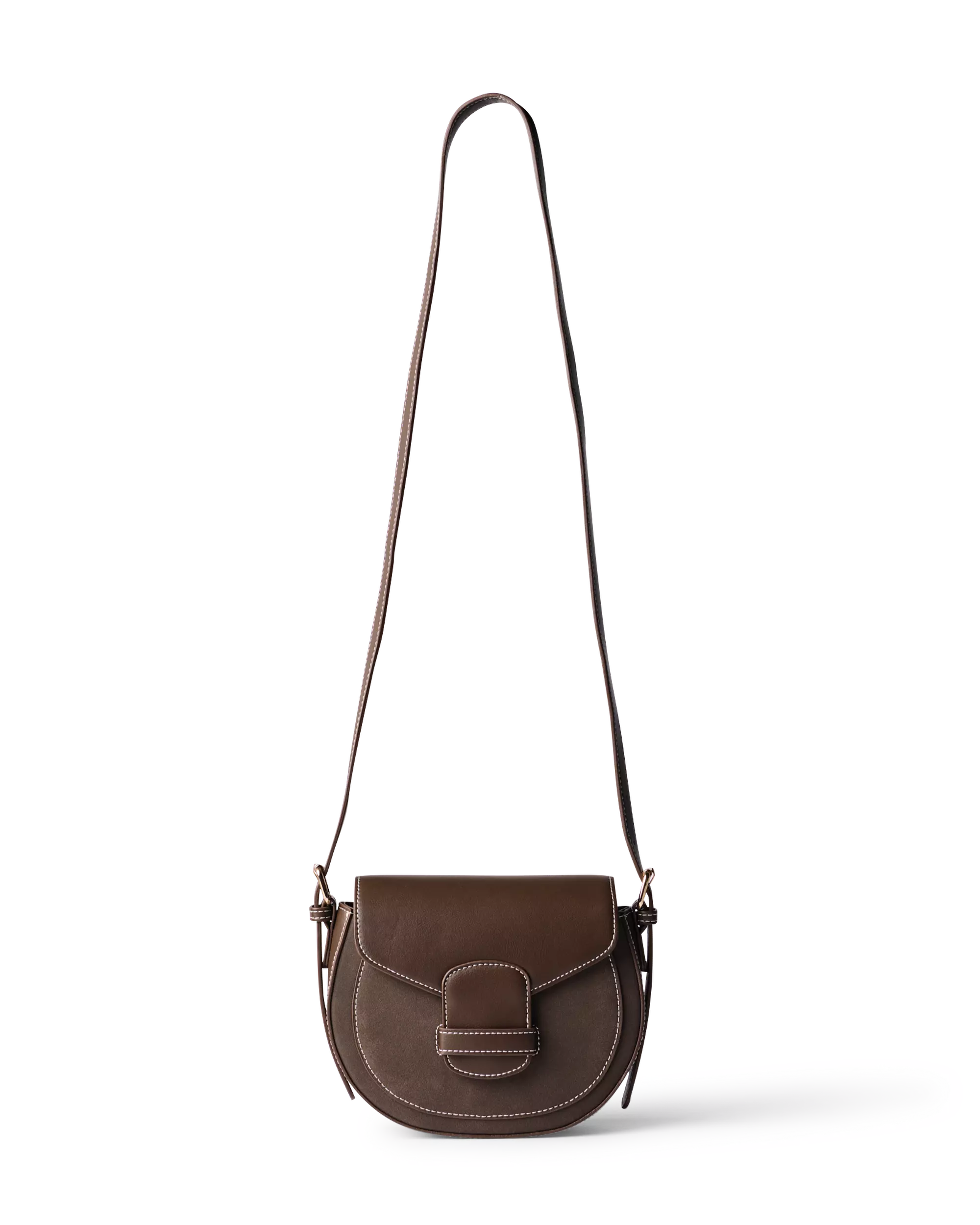 dos du sac saddle marron foncé pour femmes en daim